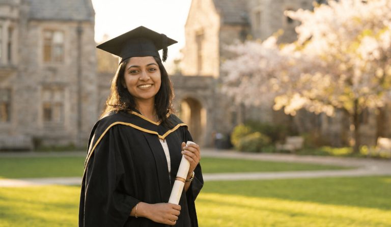 Indian student happy after getting Education Loan in india Without Collateral approval